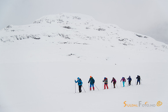 Gruppe på skitur