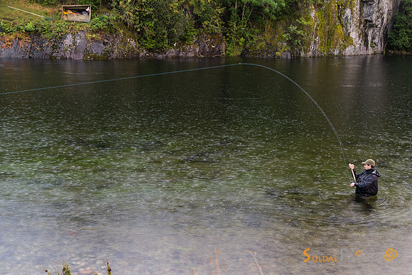 Fast fisk på Hiim i Suldalslågen